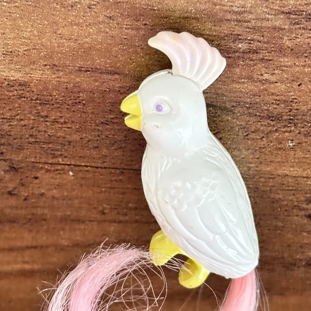 VINTAGE 1990 Mattel Barbie Bird Cage Cockatoo Replacement Cockatiel Bird White